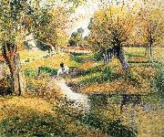 Camille Pissarro Creek Spain oil painting artist